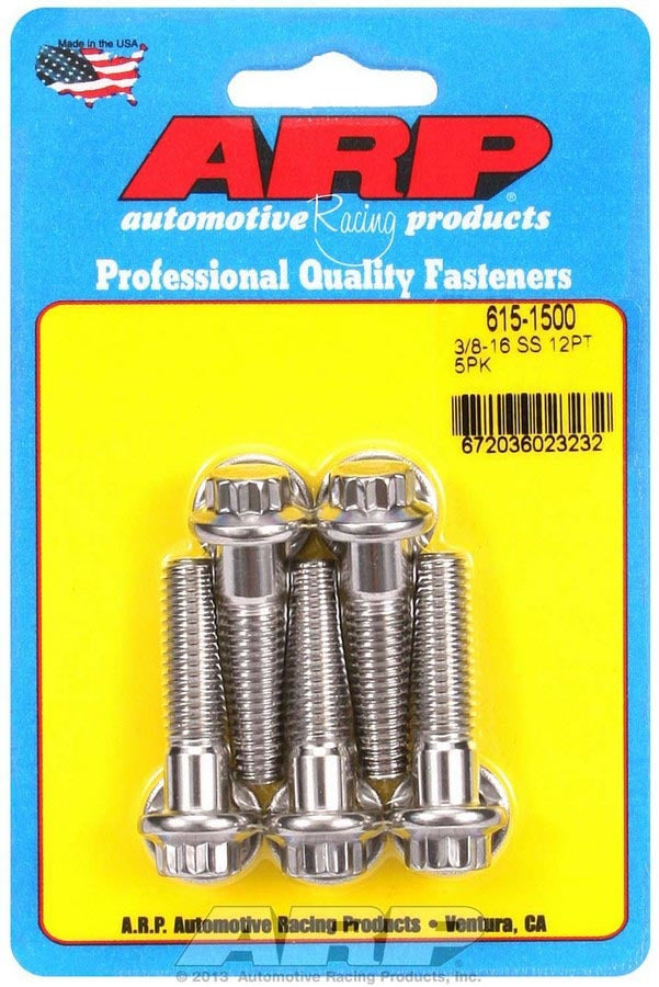 Auto Racing Products 615-1500 S/S Bolt Kit - 12pt. (5) 3/8-16 x 1.500 Auto Racing Products 615-1500