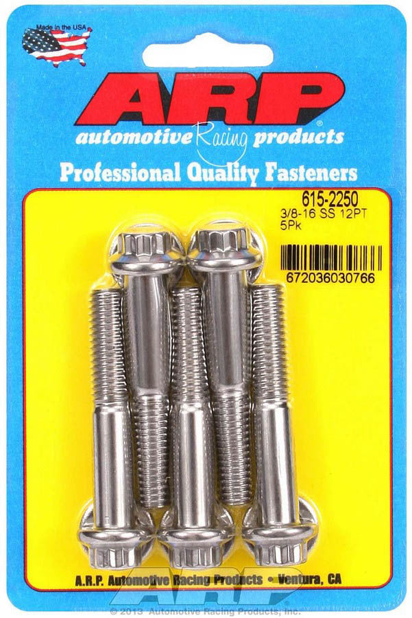 Auto Racing Products 615-2250 S/S Bolt Kit 12pt 5pk 3/8-16 x 2.250 Auto Racing Products 615-2250