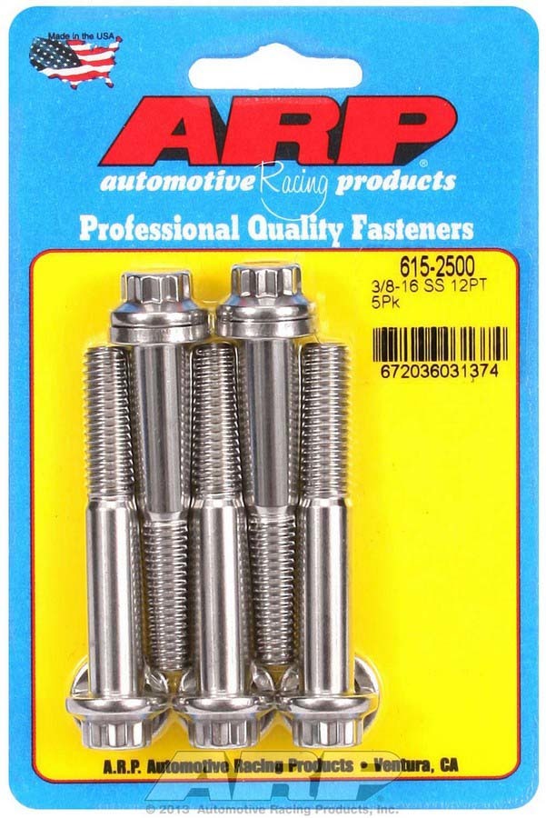 Auto Racing Products 615-2500 SS Bolt Kit - 12pt 5pk 3/8 x 2.500 Auto Racing Products 615-2500