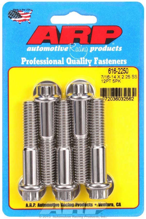 Auto Racing Products 616-2250 S/S Bolt Kit - 12pt. (5) 7/16-14 x 2.250 Auto Racing Products 616-2250