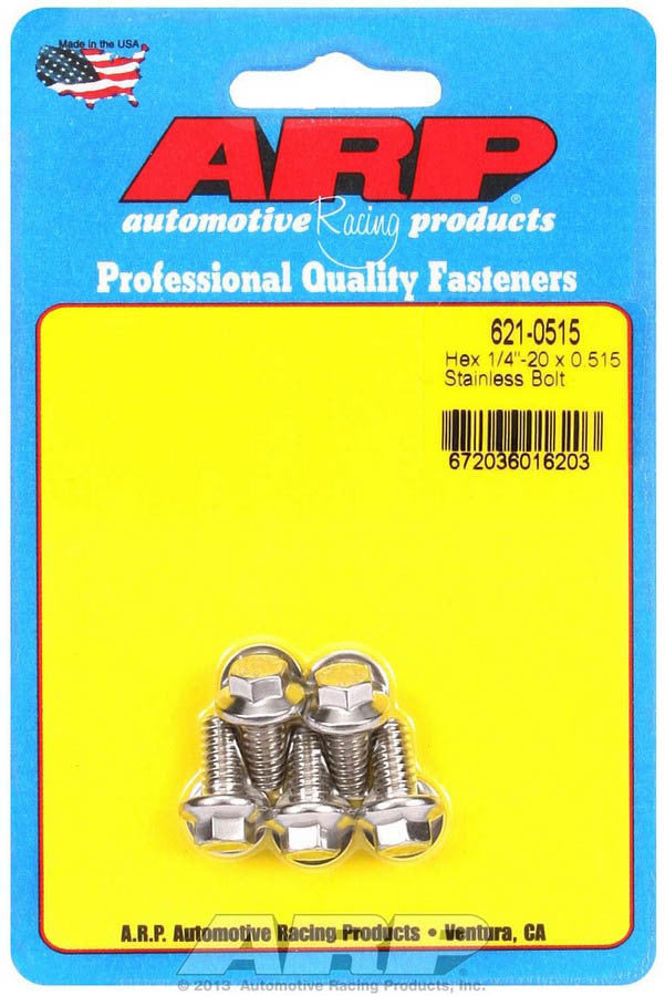 Auto Racing Products 621-0515 S/S Bolt Kit - 6pt. (5) 1/4-20 x .515 Auto Racing Products 621-0515