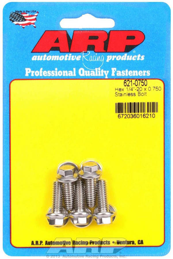 Auto Racing Products 621-0750 S/S Bolt Kit - 6pt. (5) 1/4-20 x .750 Auto Racing Products 621-0750
