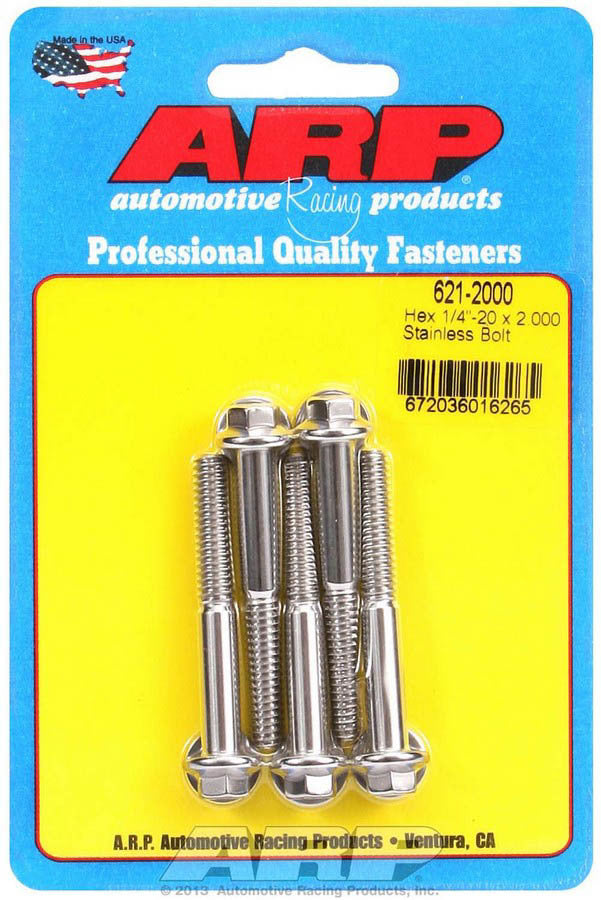 Auto Racing Products 621-2000 S/S Bolt Kit - 6pt. (5) 1/4-20 x 2.000 Auto Racing Products 621-2000