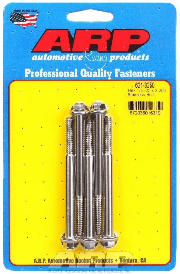 Auto Racing Products 621-3250 S/S Bolt Kit - 6pt. (5) 1/4-20 x 3.250 Auto Racing Products 621-3250
