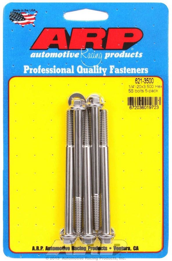 Auto Racing Products 621-3500 S/S Bolt Kit - 6pt. (5) 1/4-20 x 3.500 Auto Racing Products 621-3500