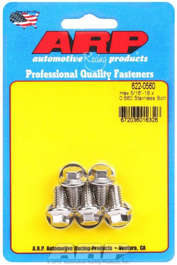 Auto Racing Products 622-0560 S/S Bolt Kit - 6pt. (5) 5/16-18 x .560 Auto Racing Products 622-0560