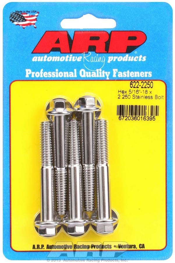 Auto Racing Products 622-2250 S/S Bolt Kit - 6pt. (5) 5/16-18 x 2.250 Auto Racing Products 622-2250