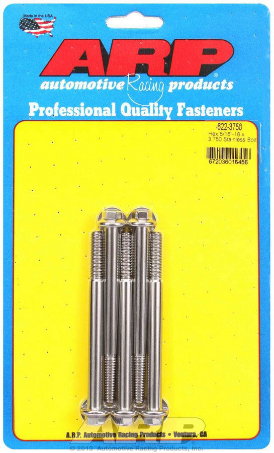 Auto Racing Products 622-3750 S/S Bolt Kit - 6pt. (5) 5/16-18 x 3.750 Auto Racing Products 622-3750