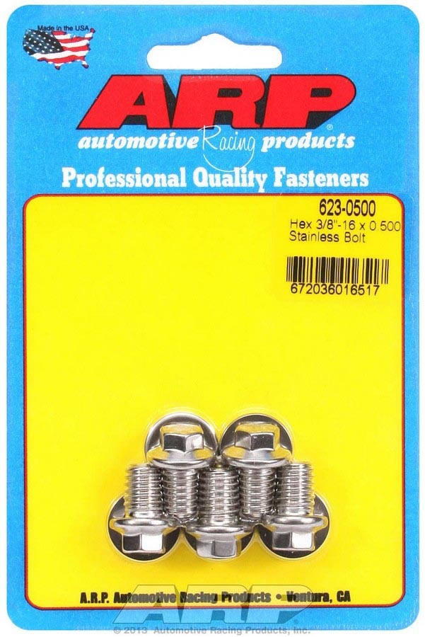 Auto Racing Products 623-0500 S/S Bolt Kit - 6pt. (5) 3/8-16 x .500 Auto Racing Products 623-0500