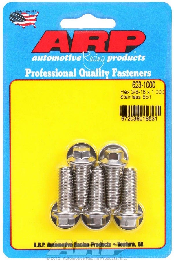 Auto Racing Products 623-1000 S/S Bolt Kit - 6pt. (5) 3/8-16 x 1.000 Auto Racing Products 623-1000