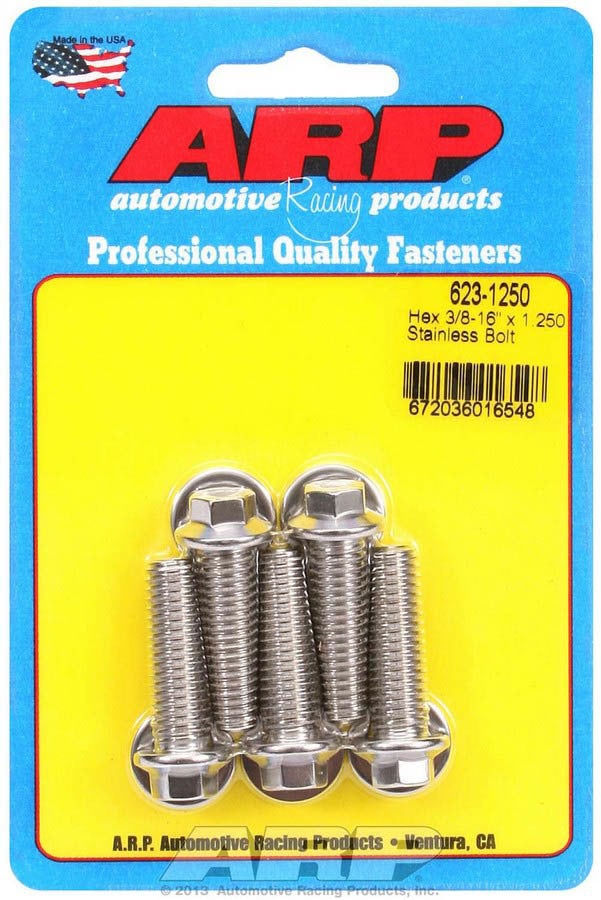 Auto Racing Products 623-1250 S/S Bolt Kit - 6pt. (5) 3/8-16 x 1.250 Auto Racing Products 623-1250