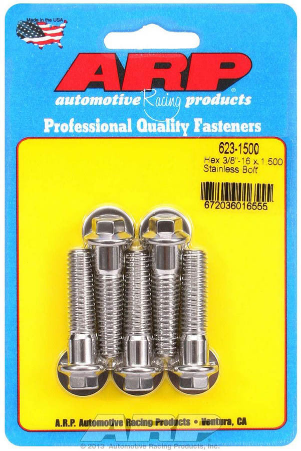 Auto Racing Products 623-1500 S/S Bolt Kit - 6pt. (5) 3/8-16 x 1.500 Auto Racing Products 623-1500