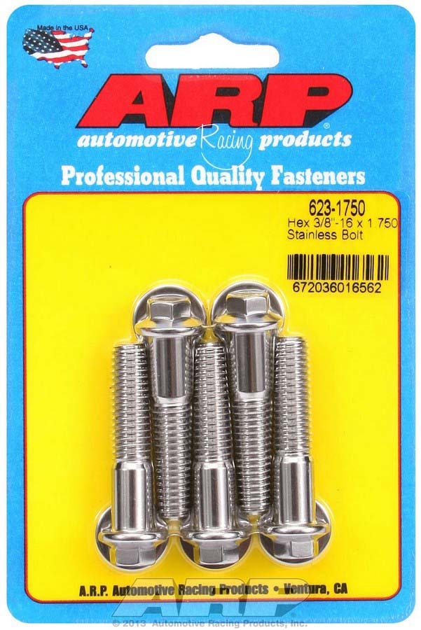 Auto Racing Products 623-1750 S/S Bolt Kit - 6pt. (5) 3/8-16 x 1.750 Auto Racing Products 623-1750