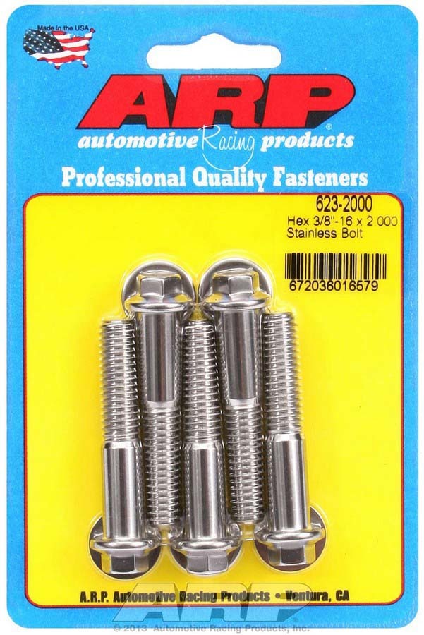 Auto Racing Products 623-2000 S/S Bolt Kit - 6pt. (5) 3/8-16 x 2.000 Auto Racing Products 623-2000