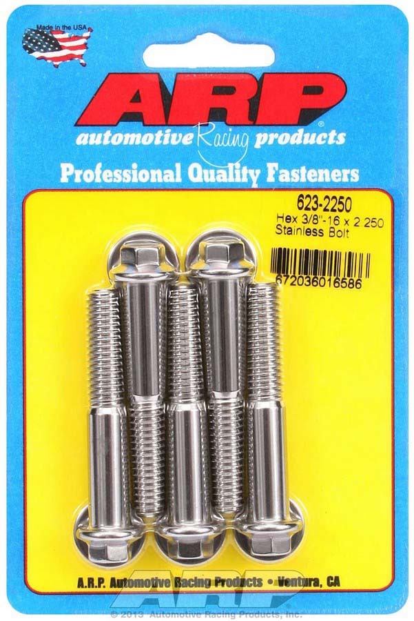 Auto Racing Products 623-2250 S/S Bolt Kit - 6pt. (5) 3/8-16 x 2.250 Auto Racing Products 623-2250