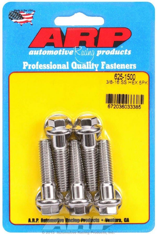 Auto Racing Products 625-1500 S/S Bolt Kit - 6pt. (5) 3/8-16 x 1.500 Auto Racing Products 625-1500