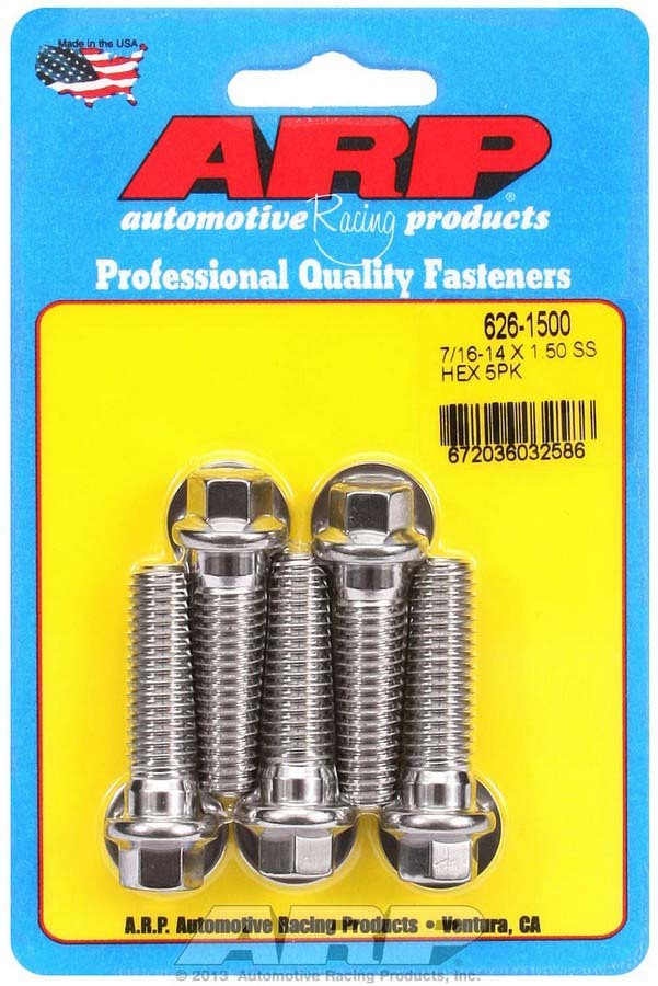 Auto Racing Products 626-1500 S/S Bolt Kit - 6pt. (5) 7/16-14 x 1.500 Auto Racing Products 626-1500
