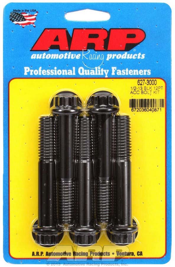 Auto Racing Products 627-3000 1/2-13 x 3.000 12pt - Bolts 5pk Black Oxide Auto Racing Products 627-3000