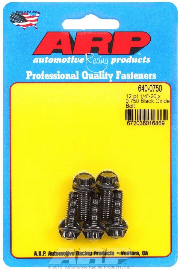 Auto Racing Products 640-0750 Bolt Kit - 12pt. (5) 1/4-20 x .750 Auto Racing Products 640-0750