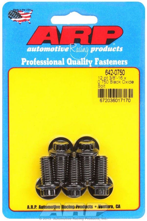 Auto Racing Products 642-0750 Bolt Kit - 12pt. (5) 3/8-16 x .750 Auto Racing Products 642-0750