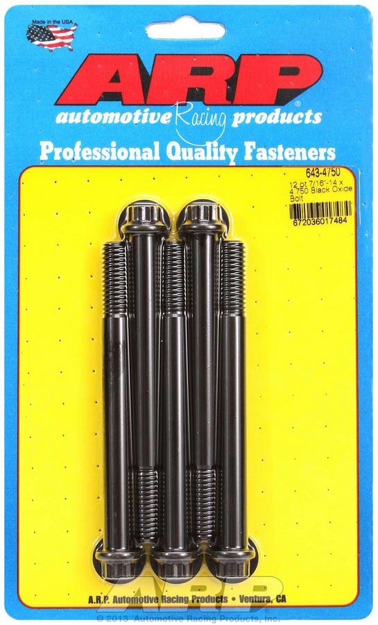 Auto Racing Products 643-4750 Bolt Kit 12pt 5pk 7/16-14 x 4.750 Auto Racing Products 643-4750
