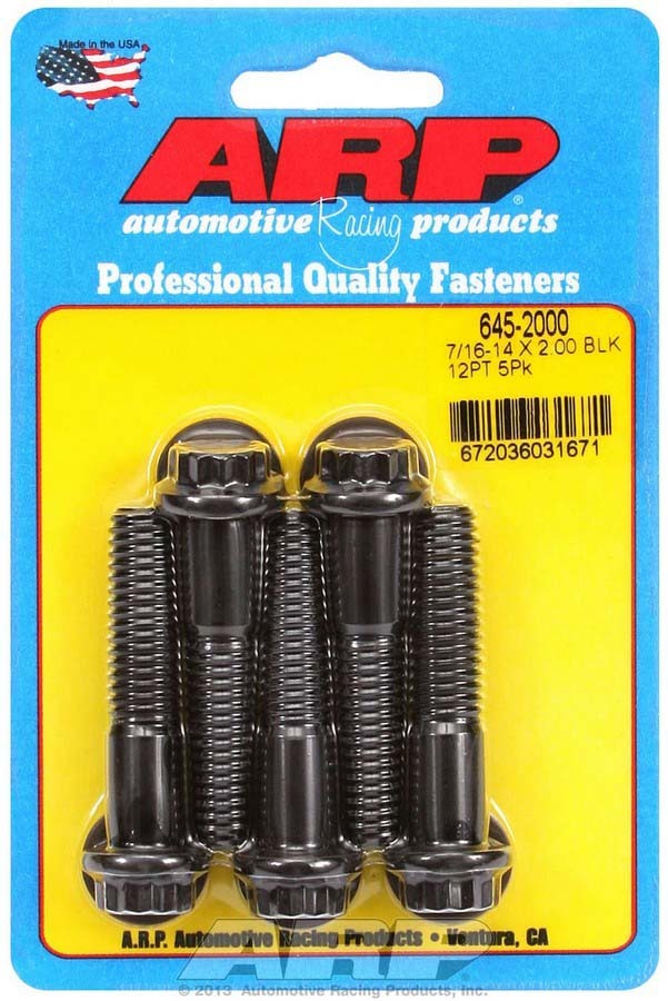 Auto Racing Products 645-2000 7/16-14 x 2.000 12pt Bolt Kit 5pk Auto Racing Products 645-2000