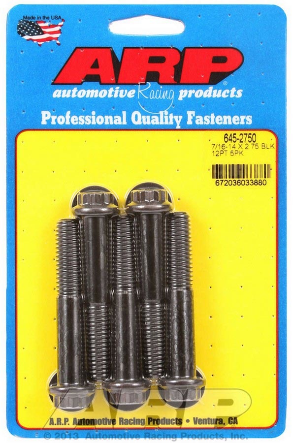 Auto Racing Products 645-2750 Bolt Kit - 12pt 5pk 7/16-14 x 2.750 Auto Racing Products 645-2750