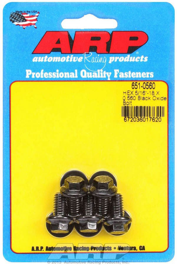 Auto Racing Products 651-0560 Bolt Kit 6pt (5pk) 5/16-18 x .560 Auto Racing Products 651-0560