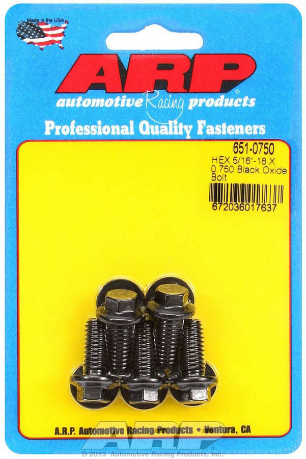 Auto Racing Products 651-0750 Bolt Kit - 6pt. (5) 5/16-18 x .750 Auto Racing Products 651-0750