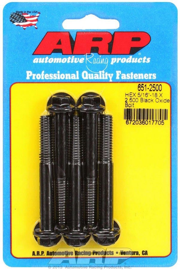 Auto Racing Products 651-2500 Bolt Kit 6pt 5pk 5/16-18 x 2.500 Auto Racing Products 651-2500