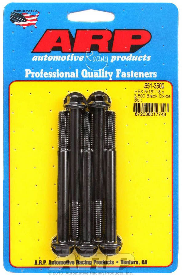 Auto Racing Products 651-3500 Bolt Kit 6pt 5pk 5/16-18 x 3.500 Auto Racing Products 651-3500