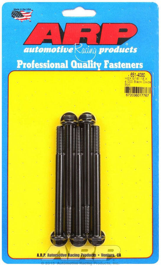 Auto Racing Products 651-4000 Bolt Kit - 6pt. (5) 5/16-18 x 4.000 Auto Racing Products 651-4000