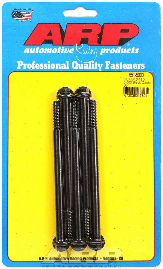 Auto Racing Products 651-5000 Bolt Kit - 6pt. (5) 5/16-18 x 5.000 Auto Racing Products 651-5000