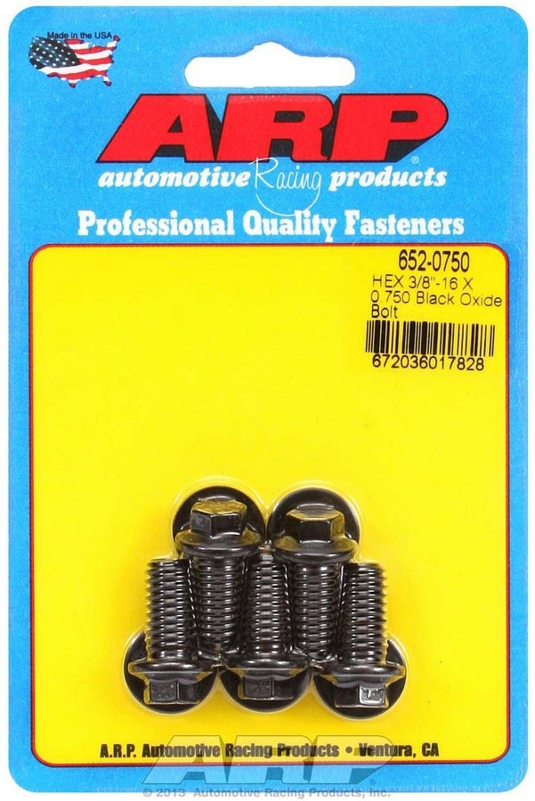 Auto Racing Products 652-0750 Bolt Kit - 6pt. (5) 3/8-16 x .750 Auto Racing Products 652-0750