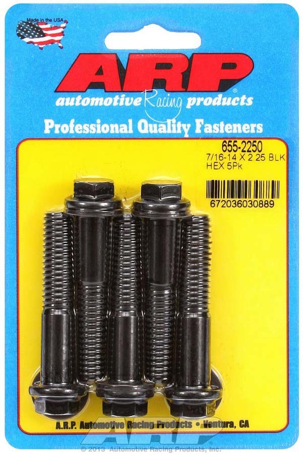 Auto Racing Products 655-2250 7/16-14 x 2.250 6pt Bolt Kit (5pk) Auto Racing Products 655-2250