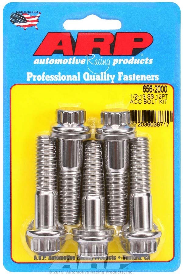 Auto Racing Products 656-2000 S/S Bolt Kit - 12pt. (5) 1/2-13 x 2.000 Auto Racing Products 656-2000