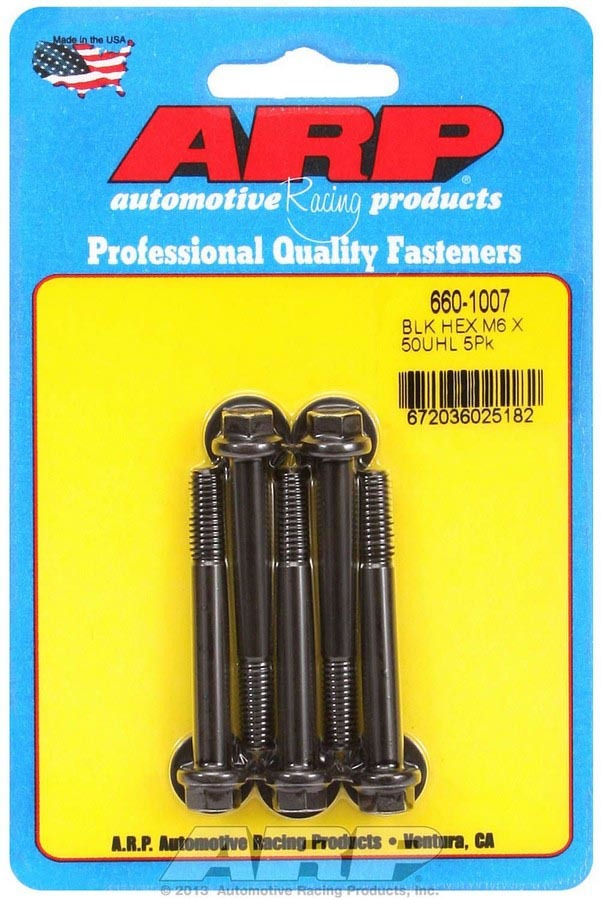 Auto Racing Products 660-1007 M6 x 1.00 x 50 6pt Bolt Kit - 5pk Auto Racing Products 660-1007