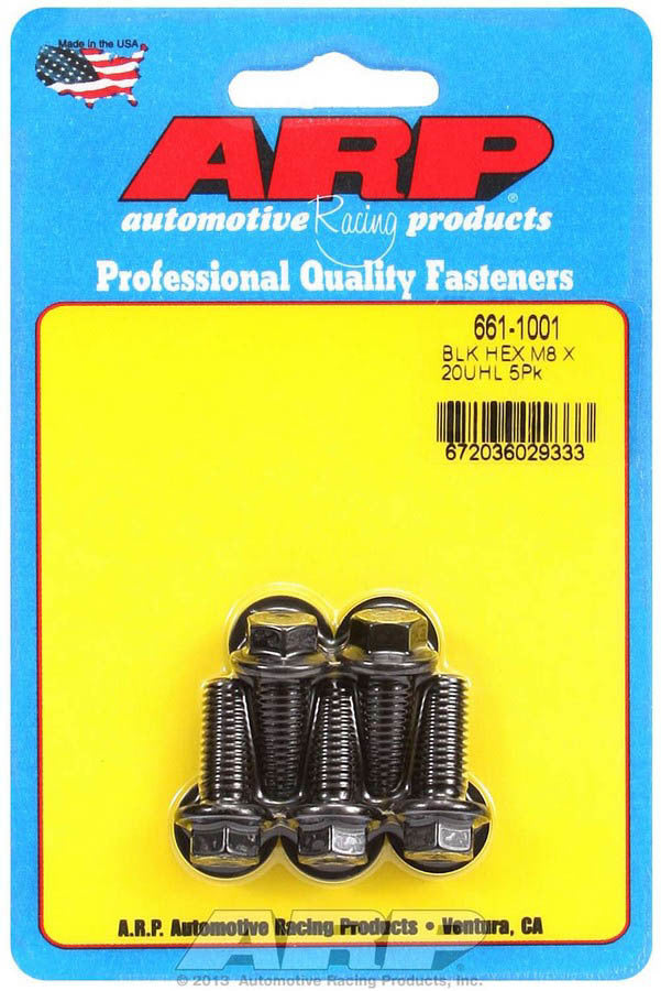 Auto Racing Products 661-1001 8mm x 1.25 x 20mm 6pt Bolt Kit 5pk Auto Racing Products 661-1001