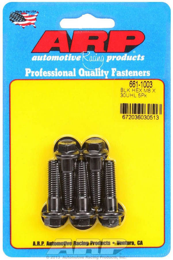 Auto Racing Products 661-1003 8mm x 1.25 x 30mm 6pt Bolt Kit - 5pk Auto Racing Products 661-1003