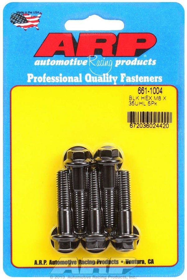Auto Racing Products 661-1004 8mm x 1.25 x 35mm 6pt Bolt Kit 5pk Auto Racing Products 661-1004