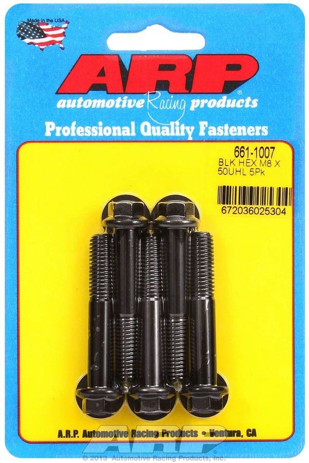 Auto Racing Products 661-1007 8mm x 1.25 x 50mm 6pt Bolt Kit (5pk) Auto Racing Products 661-1007