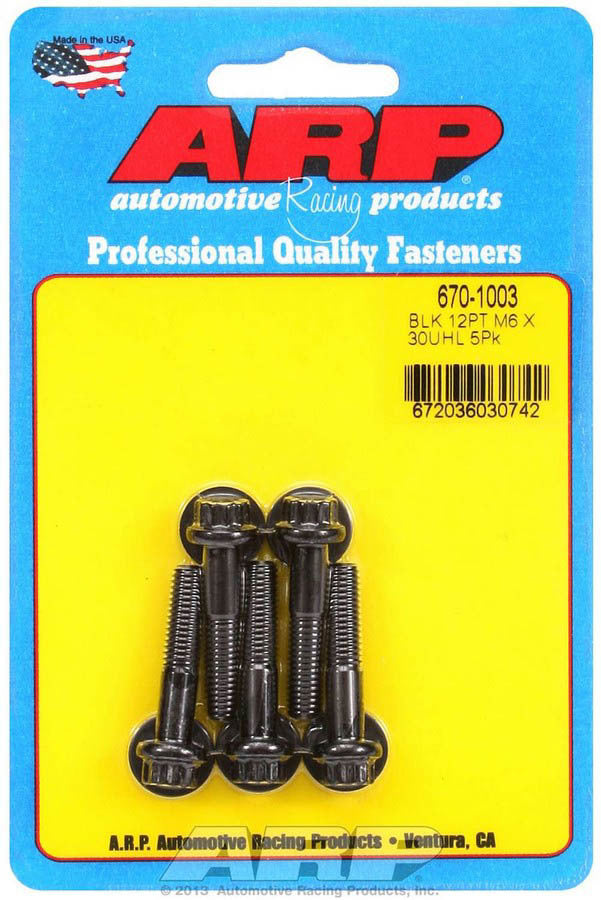 Auto Racing Products 670-1003 Bolt Kit - 12pt. (5) 6mm x 1.00 x 30mm Auto Racing Products 670-1003