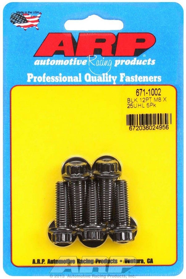 Auto Racing Products 671-1002 Bolt Kit - 12pt. (5) 8mm x 1.25 x 25mm Auto Racing Products 671-1002