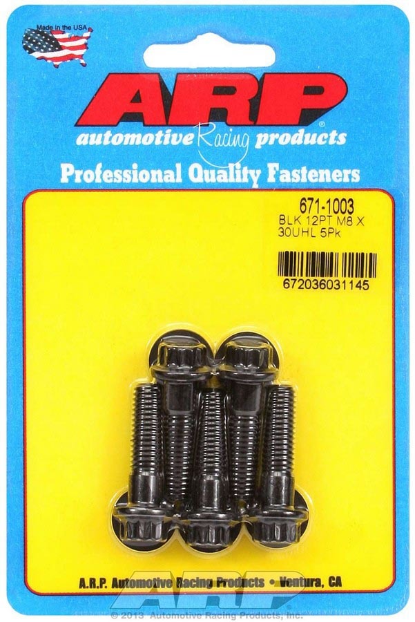 Auto Racing Products 671-1003 Bolt Kit - 12pt. (5) 8mm x 1.25 x 30mm Auto Racing Products 671-1003