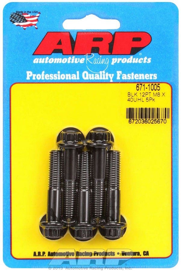 Auto Racing Products 671-1005 Bolt Kit - 12pt. (5) 8mm x 1.25 x 40mm Auto Racing Products 671-1005