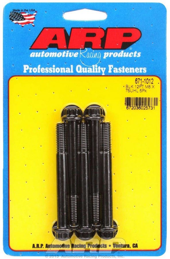 Auto Racing Products 671-1012 Bolt Kit - 12pt. (5) 8mm x 1.25 x 75mm Auto Racing Products 671-1012