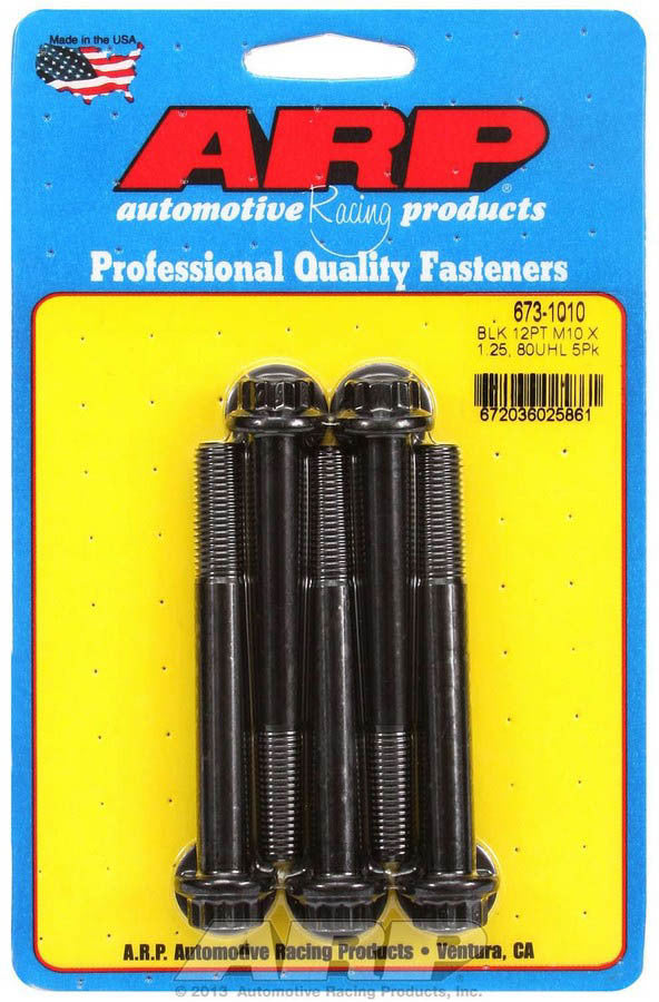 Auto Racing Products 673-1010 Bolt Kit 12pt 5pk 10mm x 1.25 x 80mm Auto Racing Products 673-1010