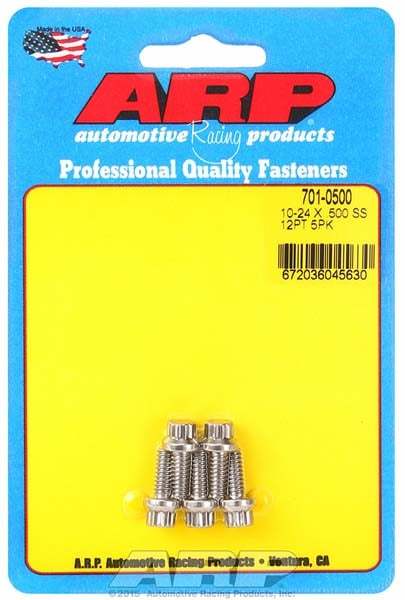 Auto Racing Products 701-0500 10-24 x .500 12pt SS Bolt Kit  5pk Auto Racing Products 701-0500