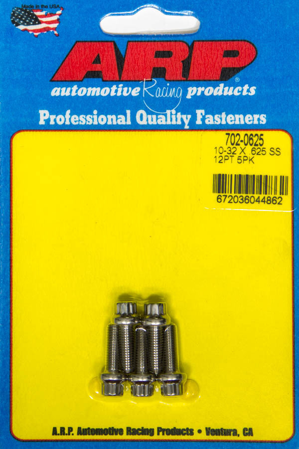 Auto Racing Products 702-0625 S/S Bolt Kit -12pt (5pk) 10-32 x .625 Auto Racing Products 702-0625