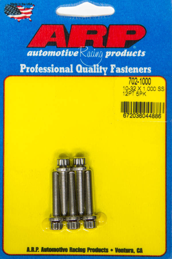 Auto Racing Products 702-1000 S/S Bolt Kit -12pt (5pk) 10-32 x 1.000 Auto Racing Products 702-1000